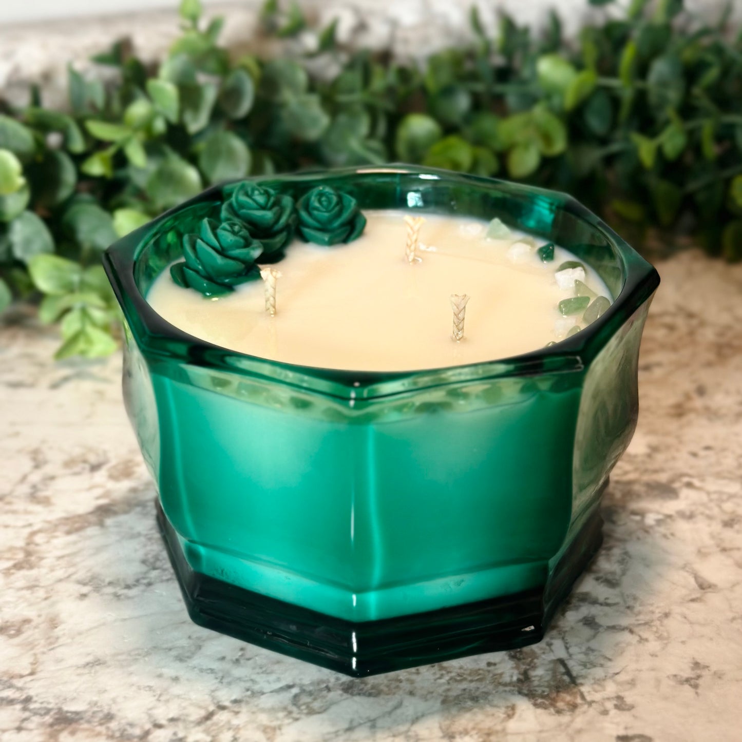 Recycled Glass Candle | Black Cherry + Plum + Vanilla Scented | 24oz