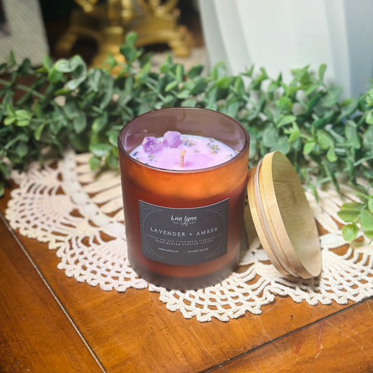 Lavender + Amber | 12oz Scented Candle