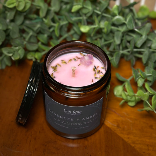 Lavender + Amber | 8oz Scented Candle