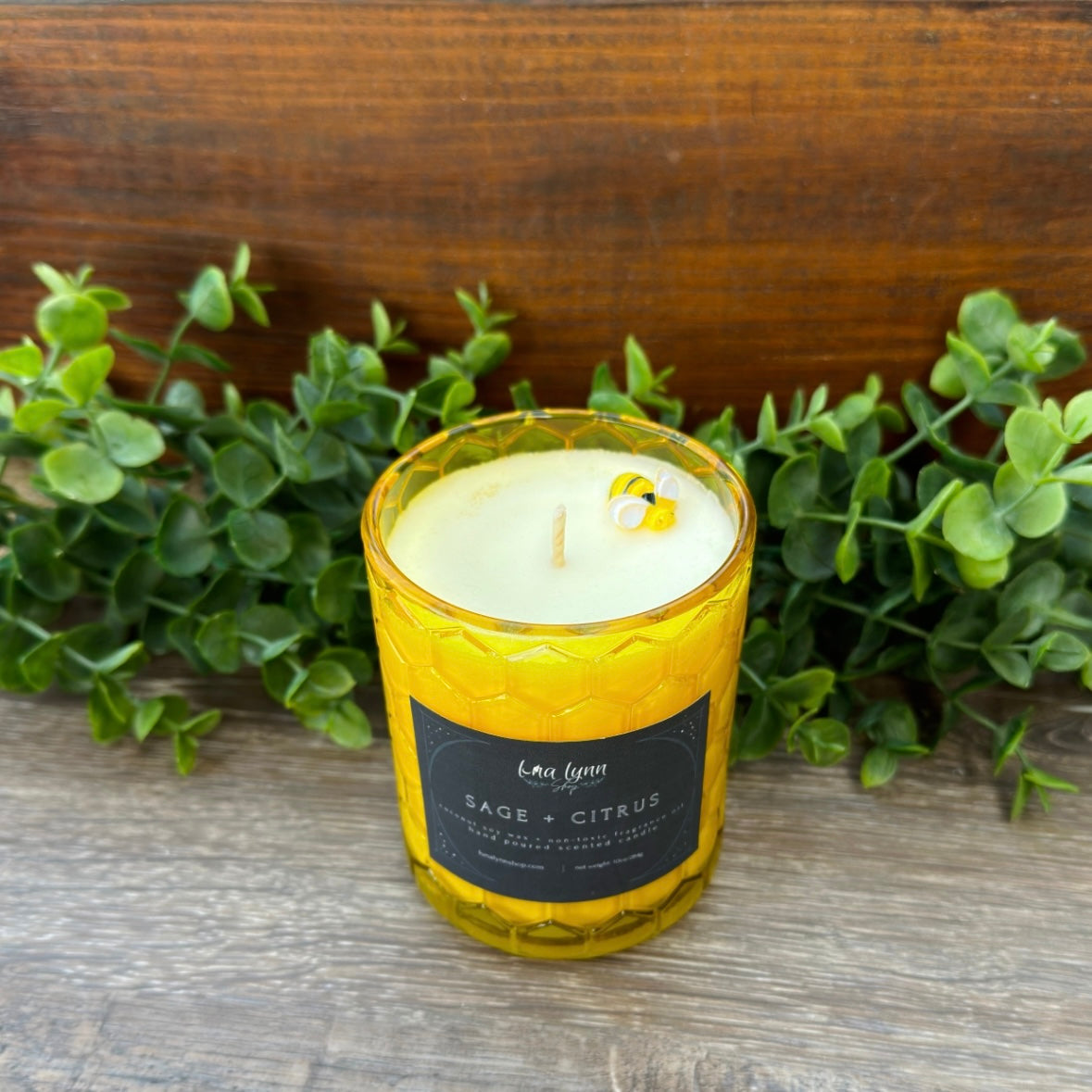 Sage + Citrus Scented Candle in Honey Comb Jar | 10oz