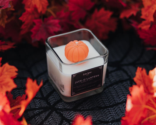 "Jack-O'Lantern" | Pumpkin Chai Scented Candle | Square Jar